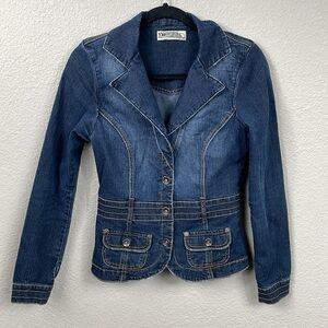 YMI Stretch Denim Jean Jacket Princess Seam Fitted Sz M